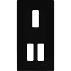 MODELEC - Façade "M" Noir Mat Double Verticale 1 Bouton 2 Boutons magnétique