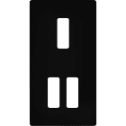 MODELEC - Façade "M" Noir Mat Double Verticale 1 Bouton 2 Boutons magnétique