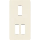 MODELEC - Façade "M" Aluminium Ivoire Double Verticale 1 Bouton 2 Boutons magnétique