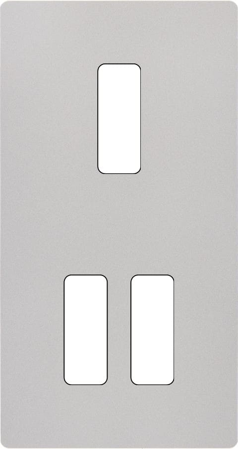 MODELEC - Façade "M" Nickel Sable Double Verticale 1 Bouton 2 Boutons magnétique