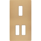 MODELEC - Façade "M" Laiton Sable Double Verticale 1 Bouton 2 Boutons magnétique