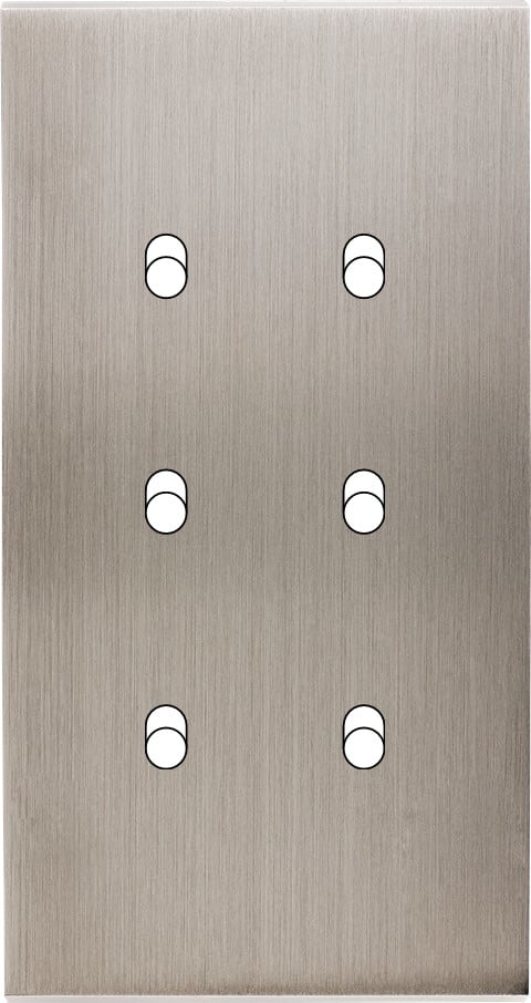 MODELEC - Façade Confidence Laiton Nickel Satine Double Verticale 6 Basculeurs
