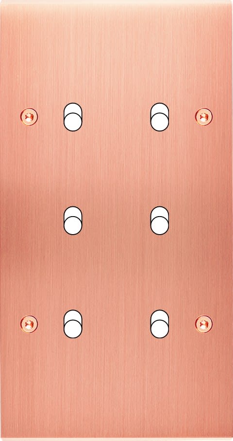 MODELEC - Façade Confidence Laiton Cuivre Satine Double Verticale B6 à Vis