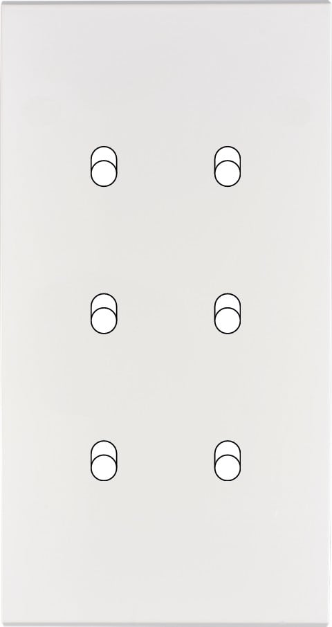 MODELEC - Façade Confidence Laiton Blanc Email Double Verticale 6 Basculeurs