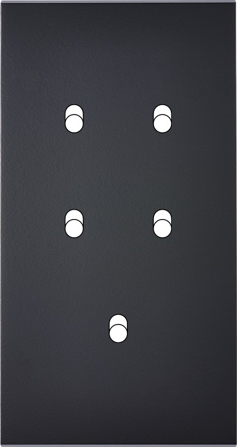 MODELEC - Façade Confidence Laiton Noir Double Verticale 5 Basculeurs