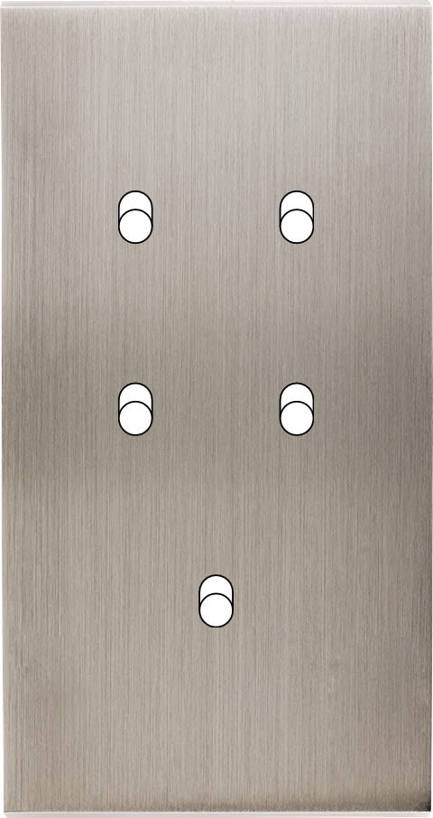 MODELEC - Façade Confidence Laiton Nickel Satine Double Verticale 5 Basculeurs