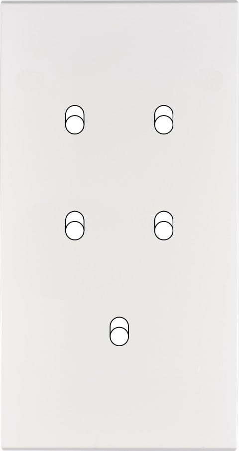 MODELEC - Façade Confidence Laiton Blanc Email Double Verticale 5 Basculeurs