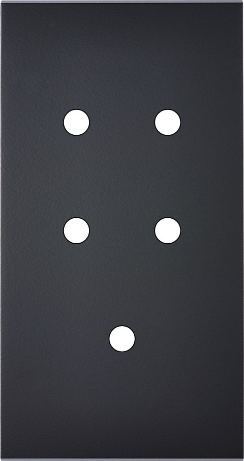 MODELEC - Façade Confidence Laiton Noir Double Verticale 5 Push