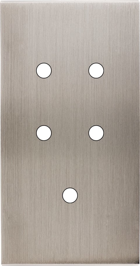 MODELEC - Façade Confidence Laiton Nickel Sat Double Verticale 5 Push