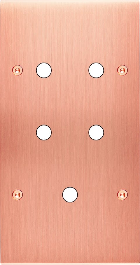 MODELEC - Façade Confidence Laiton Cuivre Satine Double Verticale P5 à Vis