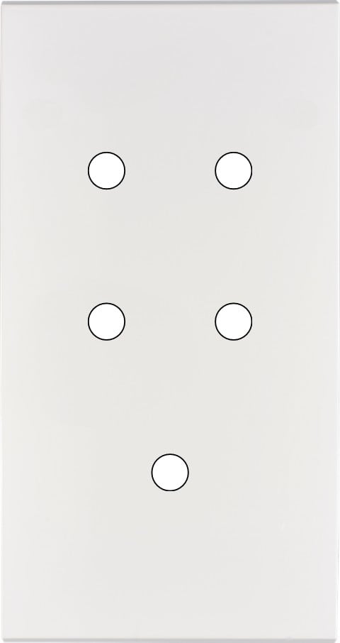 MODELEC - Façade Confidence Laiton Blanc Email Double Verticale 5 Push
