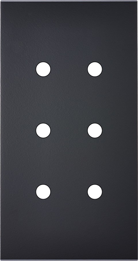 MODELEC - Façade Confidence Laiton Noir Double Verticale 6 Push