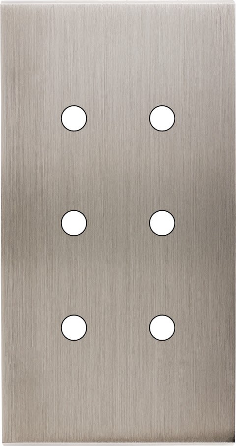 MODELEC - Façade Confidence Laiton Nickel Satine Double Verticale 6 Push