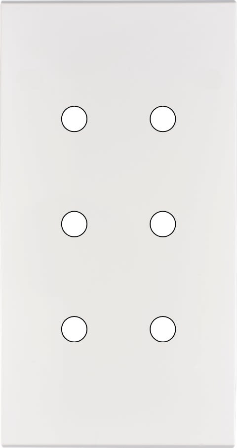 MODELEC - Façade Confidence Laiton Blanc Email Double Verticale 6 Push