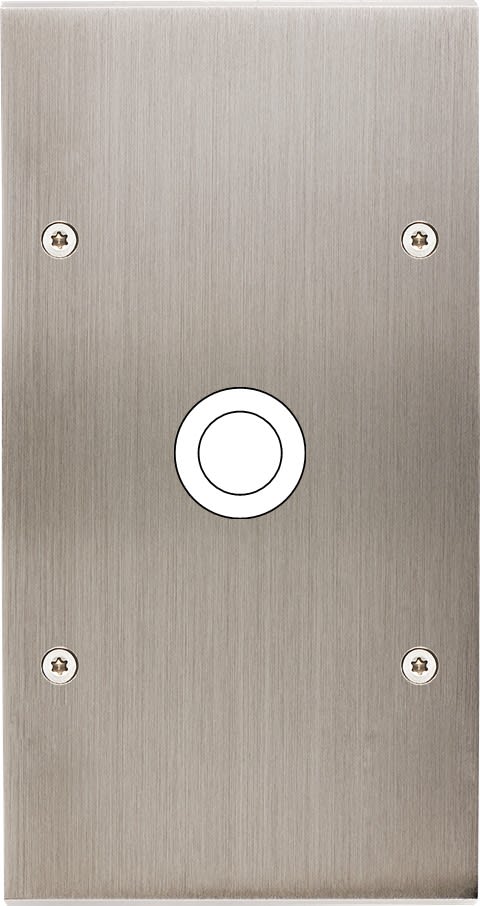 MODELEC - Façade Confidence Laiton Nickel Satine Double Verticale 1 Gros Push à Vis