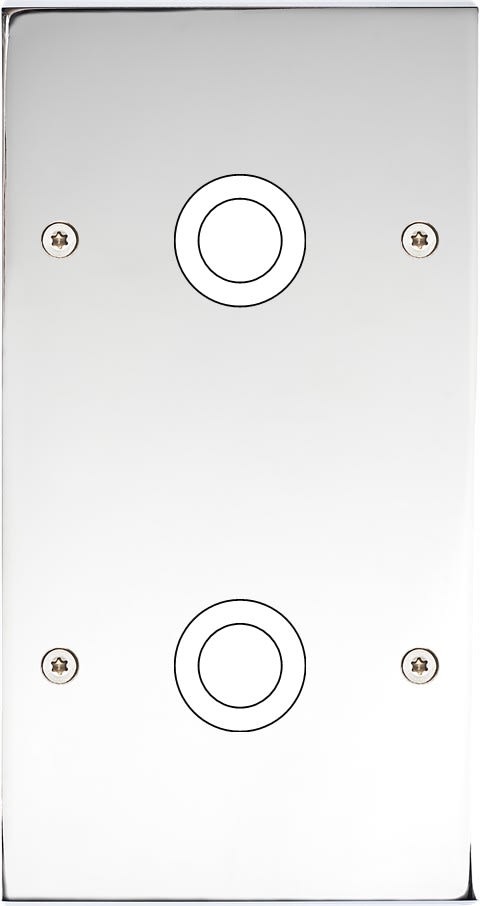 MODELEC - Façade Confidence Laiton Chrome Double Verticale 2 Gros Push à Vis