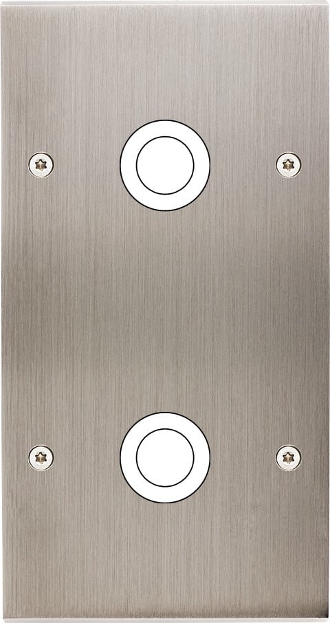 MODELEC - Façade Confidence Laiton Nickel Satine Double Verticale 2 Gros Push à Vis