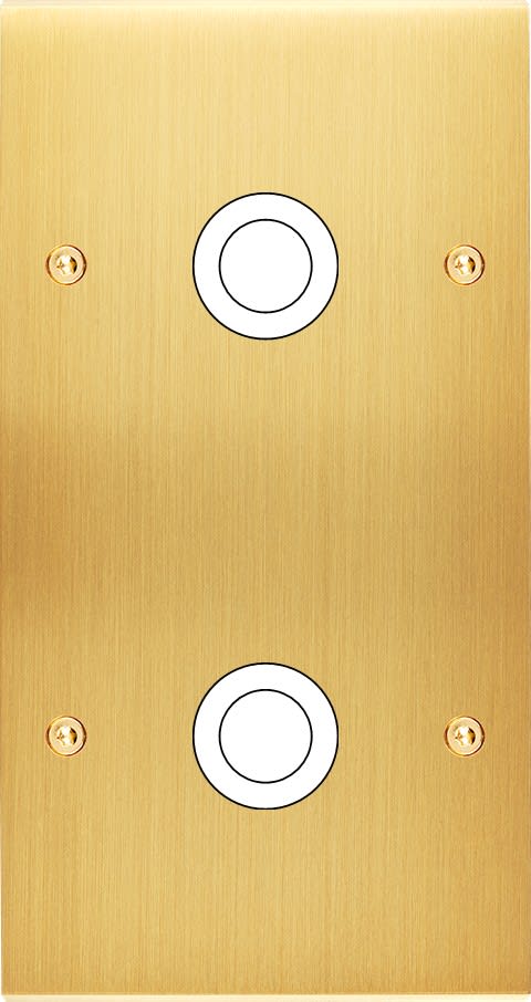 MODELEC - Façade Confidence Laiton Satine Double Verticale 2 Gros Push à Vis