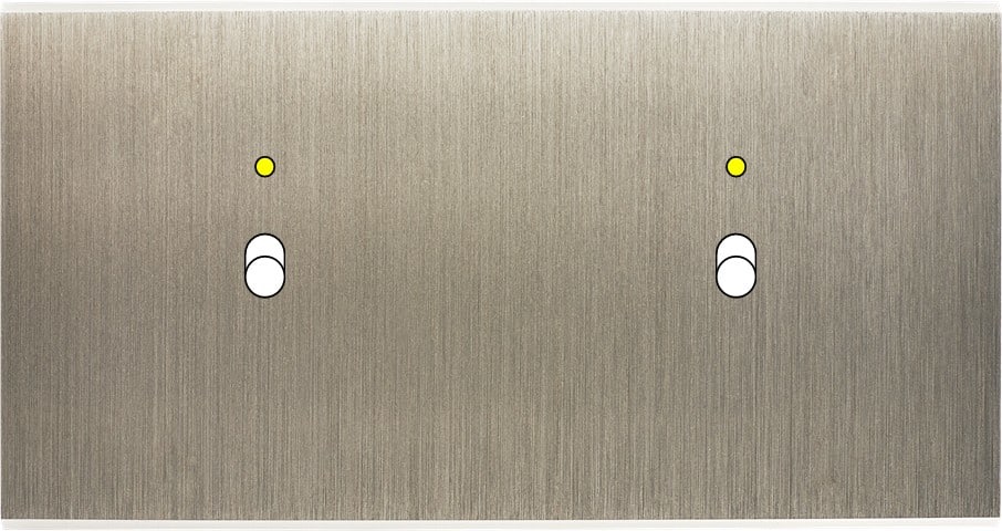 MODELEC - Façade Confidence Laiton Acier Brosse Double Horizontale B1+Led B1+Led Magnet