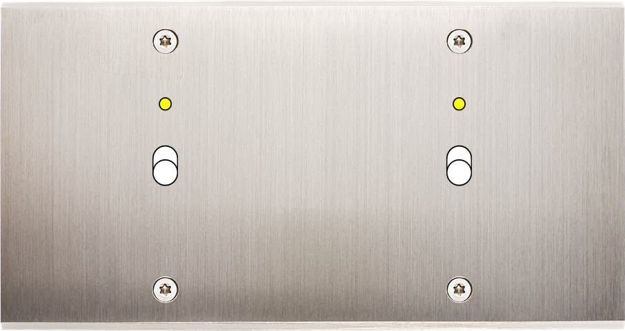 MODELEC - Façade Confidence Laiton Nickel Satine Double Horizontale B1+Led B1+Led à Vis