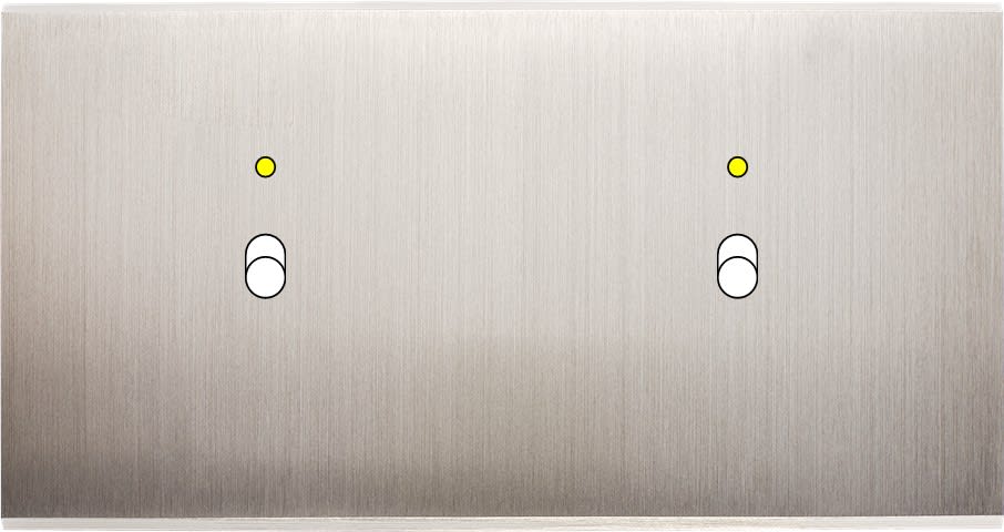 MODELEC - Façade Confidence Laiton Nickel Satine Double Horizontale B1+Led B1+Led Magnet