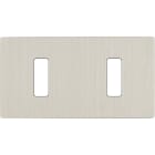 MODELEC - Façade "M" Nickel Brosse Double Horizontale 1 Bouton 1 Bouton magnétique