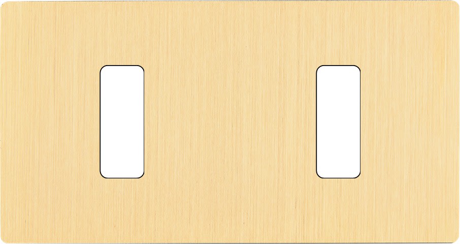 MODELEC - Façade "M" Laiton Brosse Double Horizontale 1 Bouton 1 Bouton magnétique