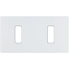 MODELEC - Façade "M" Blanc Mat Double Horizontale 1 Bouton 1 Bouton magnétique