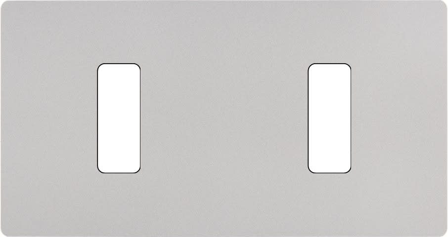 MODELEC - Façade "M" Nickel Sable Double Horizontale 1 Bouton 1 Bouton magnétique