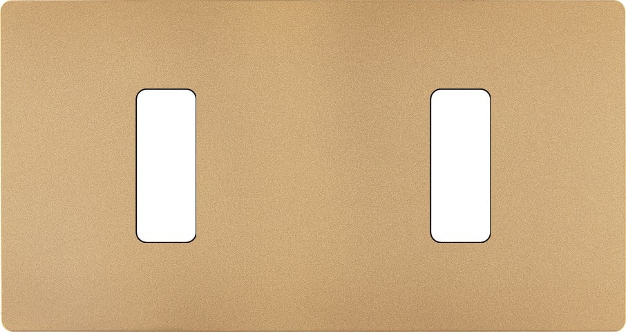 MODELEC - Façade "M" Laiton Sable Double Horizontale 1 Bouton 1 Bouton magnétique