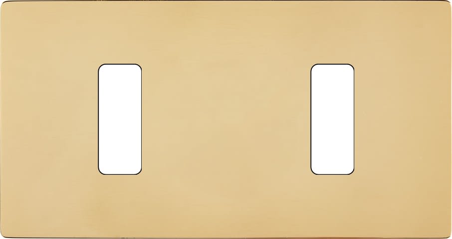 MODELEC - Façade "M" Laiton Miroir Double Horizontale 1 Bouton 1 Bouton magnétique