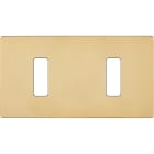 MODELEC - Façade "M" Laiton Miroir Double Horizontale 1 Bouton 1 Bouton magnétique