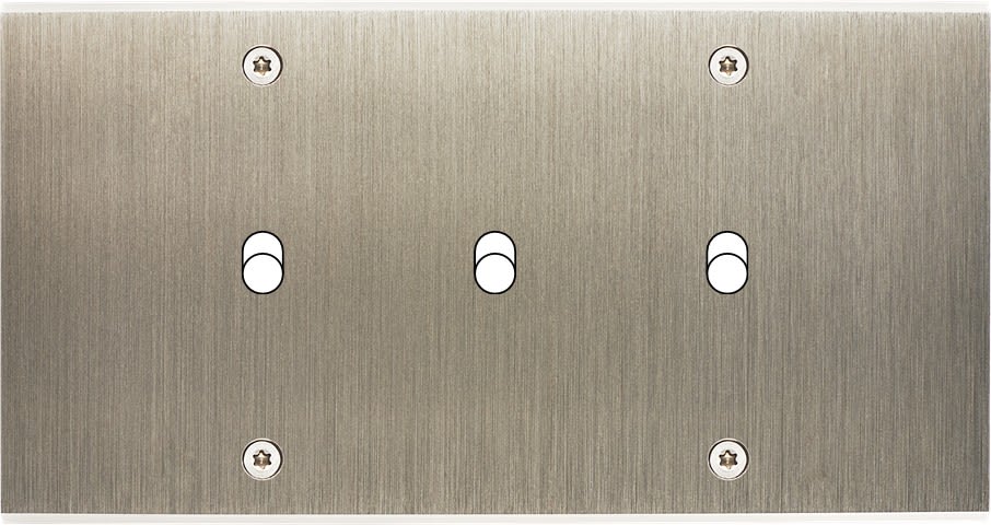 MODELEC - Façade Confidence Laiton Acier Brosse Double Horizontale B3 à Vis