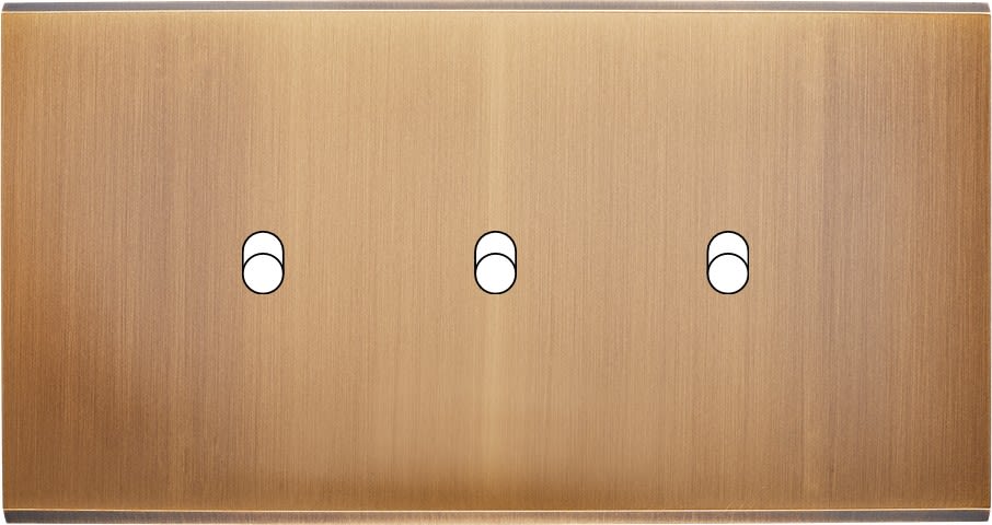 MODELEC - Façade Confidence Laiton Vieux Bronze Double Horizontale 3 Basculeurs