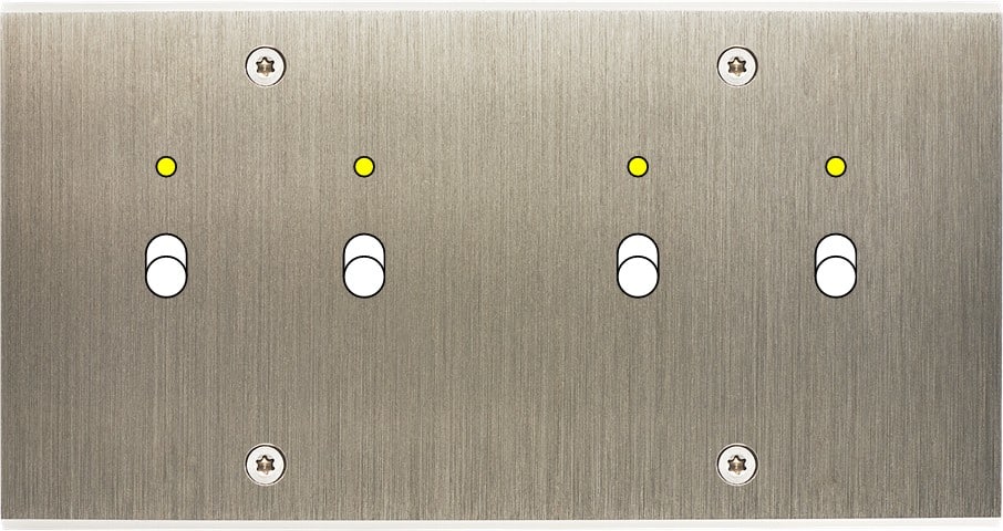 MODELEC - Façade Confidence Laiton Acier Brosse Double Horizontale B2+Led B2+Led à Vis