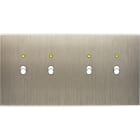 MODELEC - Façade Confidence Laiton Acier Brosse Double Horizontale B2+Led B2+Led Magnet