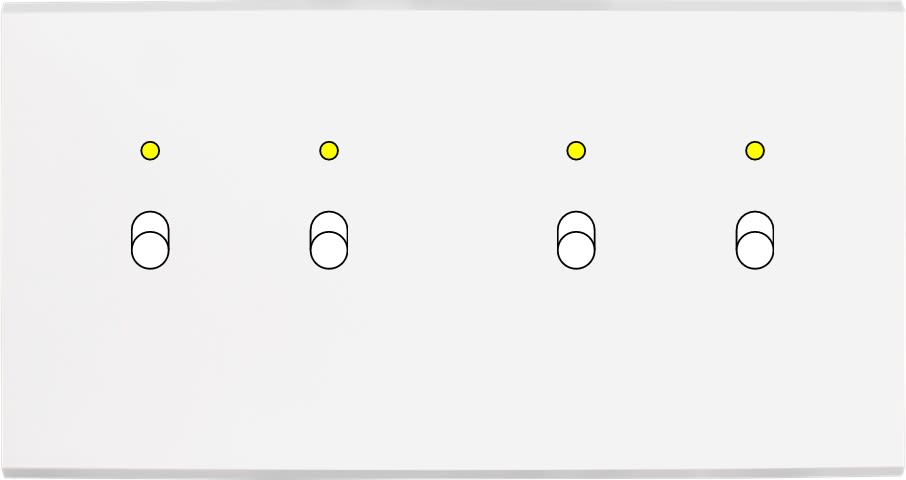 MODELEC - Façade Confidence Laiton Blanc Double Horizontale B2+Led B2+Led Magnetique