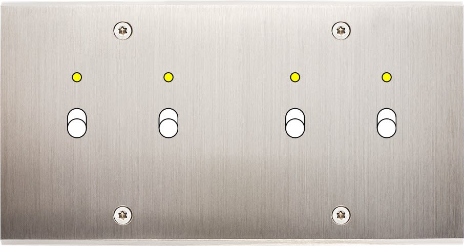 MODELEC - Façade Confidence Laiton Nickel Satine Double Horizontale B2+Led B2+Led à Vis