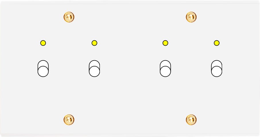 MODELEC - Façade Confidence Laiton Blanc Email Double Horizontale B2+Led B2+Led à Vis