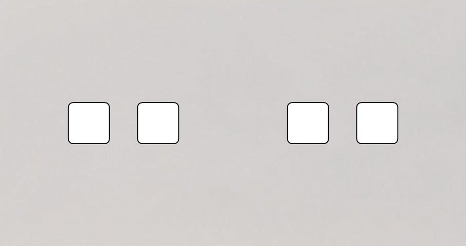 MODELEC - Façade Empreintes PLAN Blanc Double Horizontale 2 boutons 2 boutons, magnétique