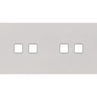 MODELEC - Façade Empreintes PLAN Blanc Double Horizontale 2 boutons 2 boutons, magnétique