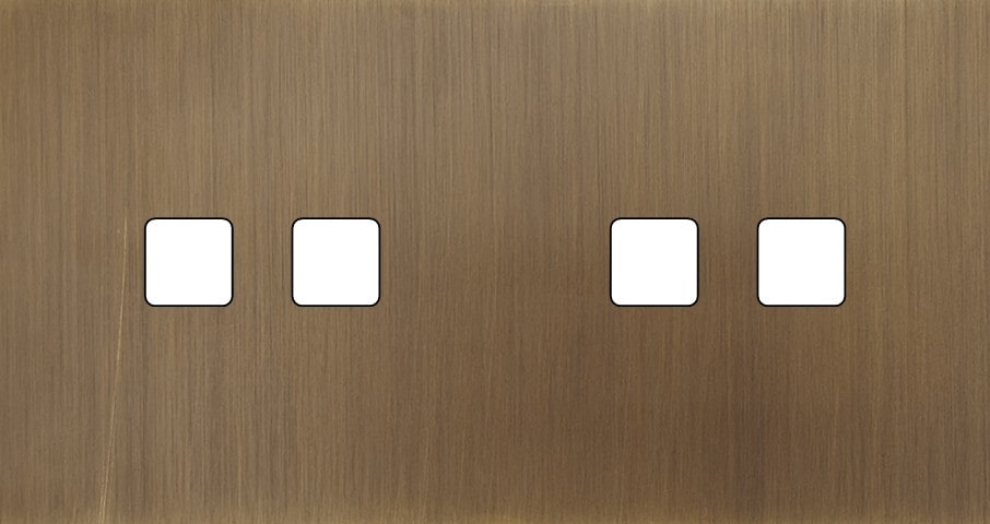 MODELEC - Façade Empreintes PLAN Vieux Bronze Double Horizontale 2 boutons 2 boutons M