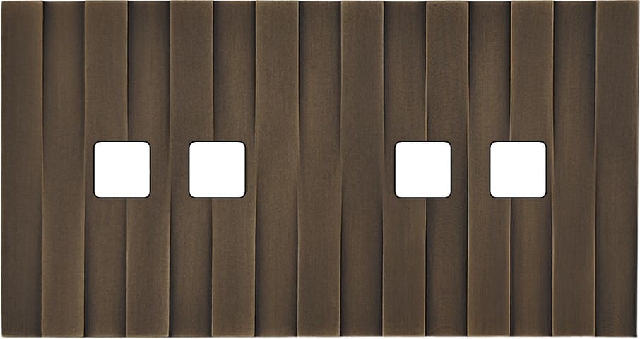 MODELEC - Façade Empreintes LIGNE Vieux Bronze Double Horizontale 2 boutons 2 boutons M