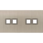 MODELEC - Façade Empreintes VOLUME Nickel Satiné Double Horizontale 2 boutons 2 boutons M