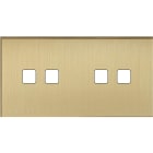 MODELEC - Façade Empreintes ANGLE Laiton Satiné Double Horizontale 2 boutons 2 boutons M
