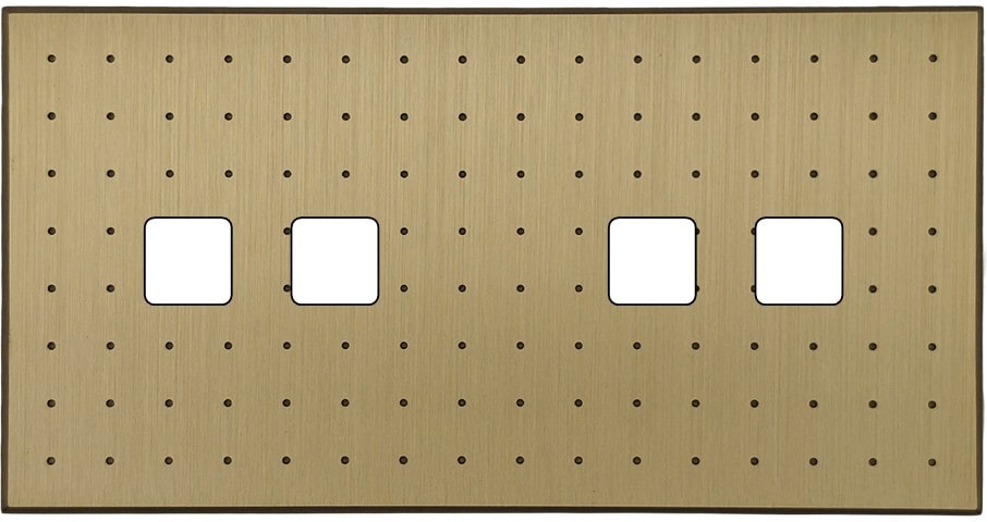 MODELEC - Façade Empreintes POINT Laiton Satiné Double Horizontale 2 boutons 2 boutons M