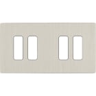 MODELEC - Façade "M" Nickel Brosse Double Horizontale 2 Boutons 2 Boutons magnétique