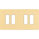MODELEC - Façade "M" Laiton Brosse Double Horizontale 2 Boutons 2 Boutons magnétique