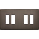 MODELEC - Façade "M" Laiton Canon De Fusil Double Horizontale 2 Boutons 2 Boutons magnétiq