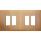 MODELEC - Façade "M" Laiton Vieux Bronze Double Horizontale 2 Boutons 2 Boutons magnétique
